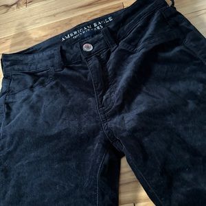 American Eagle Super Stretch Skinny Black Velvet Jeans 2!